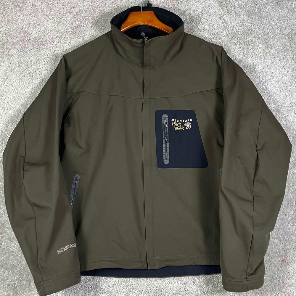 Vintage Mountain Hardwear Conduit Softshell Jacket Mens XL Green Full Zip